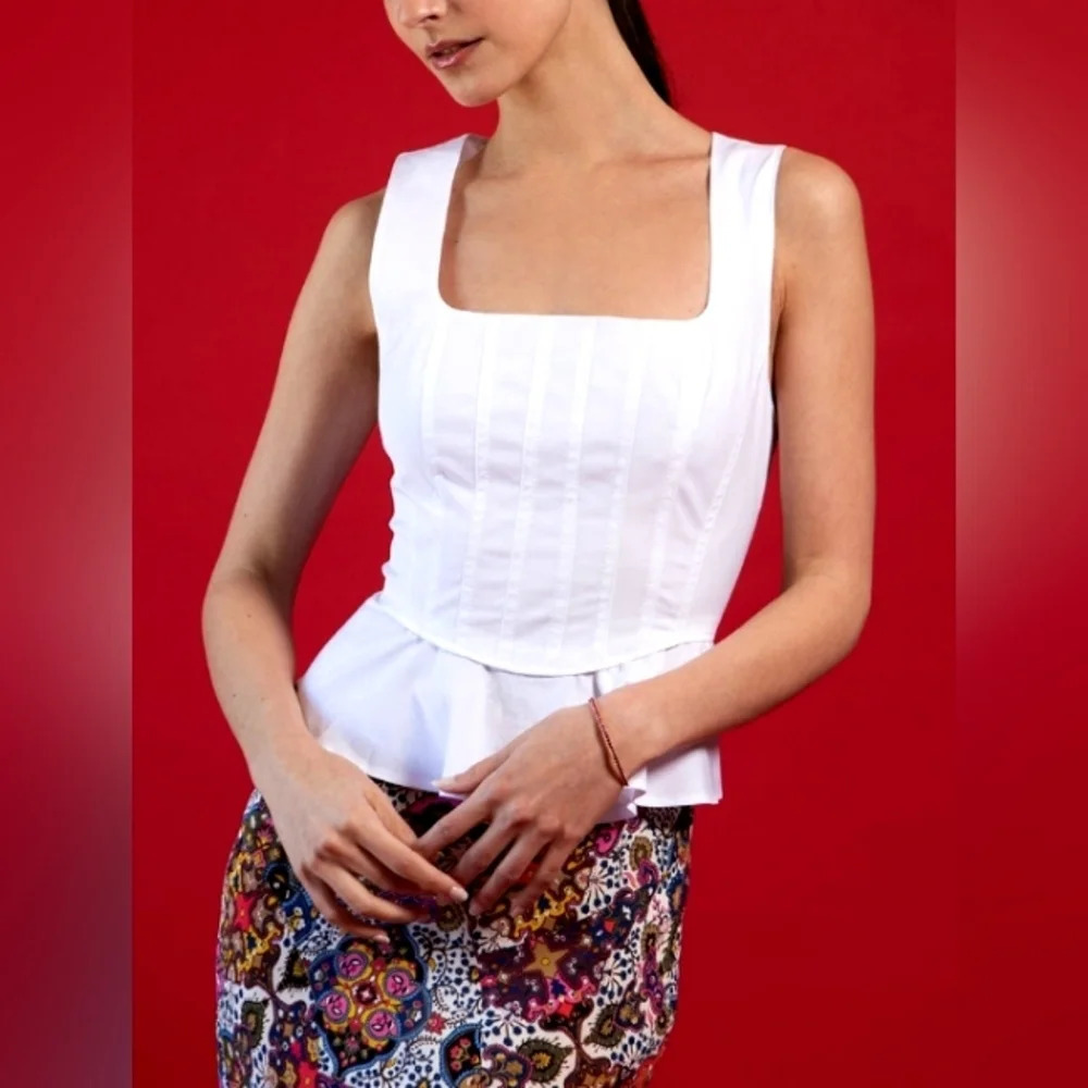 Veronica Beard Nikolette Square-Neck Top